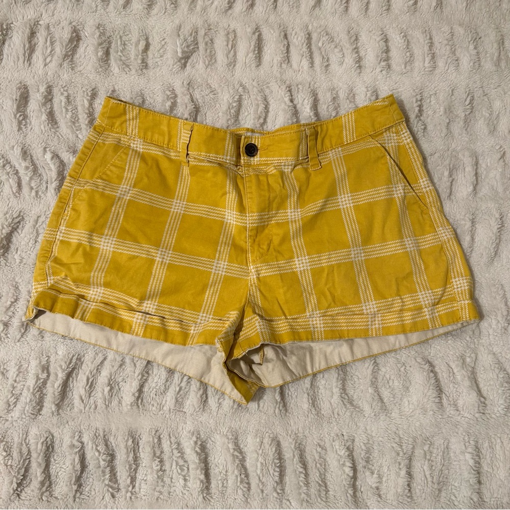 A New Day Yellow Checkered Women's Shorts